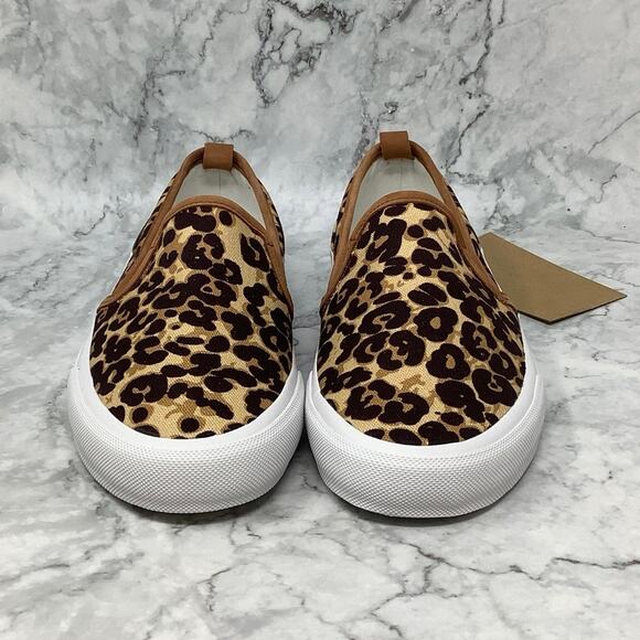 Official Program Size 8.5 Tan White STW-180 Cheetah Print Slip On Sneaker L8-8 - Picture 2 of 11
